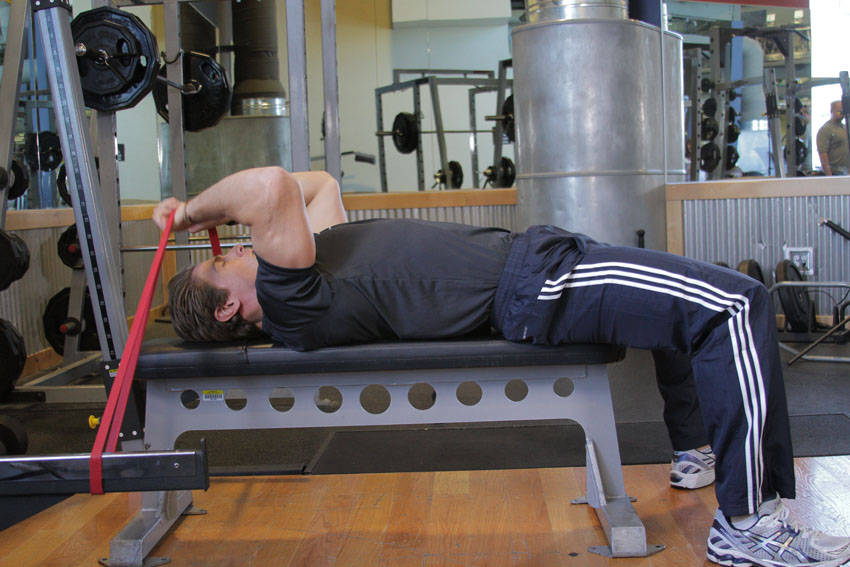 Resistance Band Skull Crusher demonstration