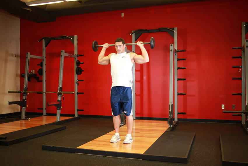 Barbell Behind Neck Press demonstration