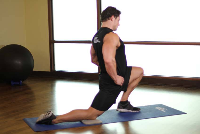 Kneeling Hip Flexor Stretch Weighted demonstration