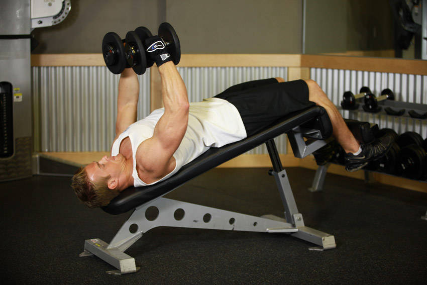 Dumbbell Decline Fly demonstration