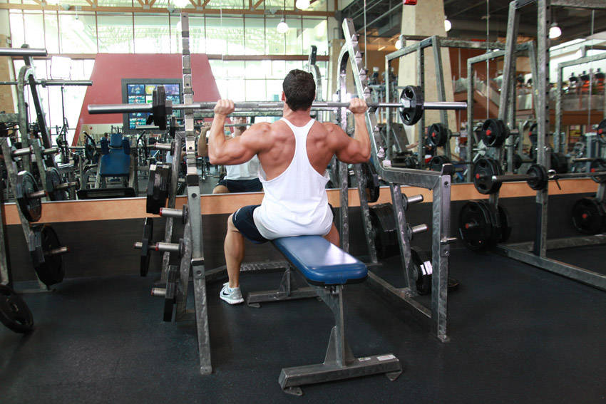 Seated Barbell Overhead Press demonstration