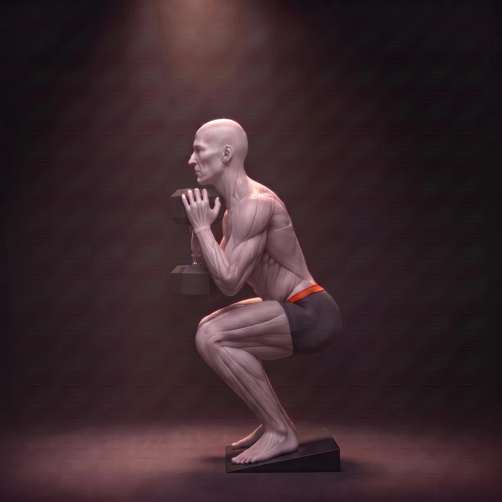 Heels Elevated Goblet Squat demonstration