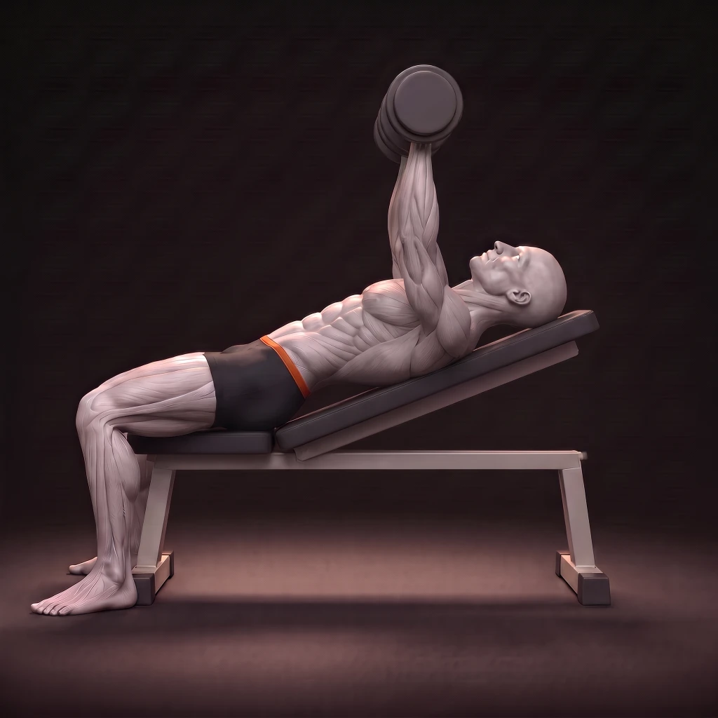 Low Incline Dumbbell Press: uitvoering